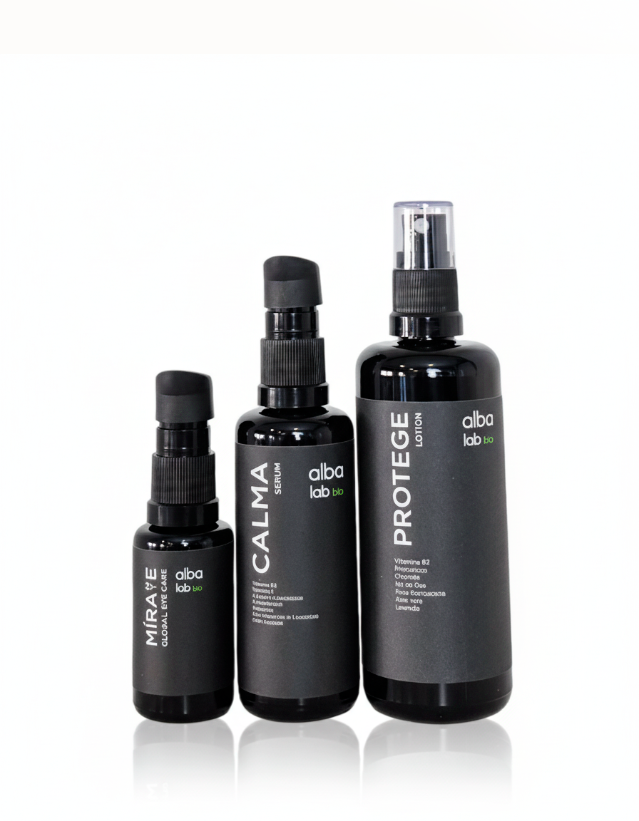 SERUM CALMANTE + CONTORNO DE OJOS + LOCIÓN CALMANTE E HIDRATANTE